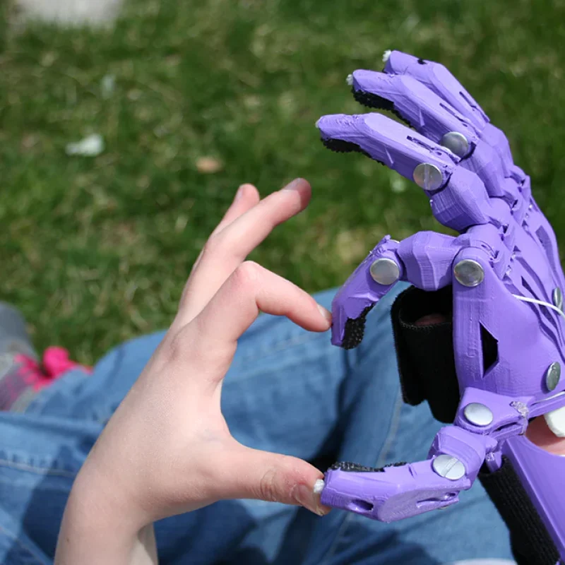3D printed prosthetic hand creating a heart